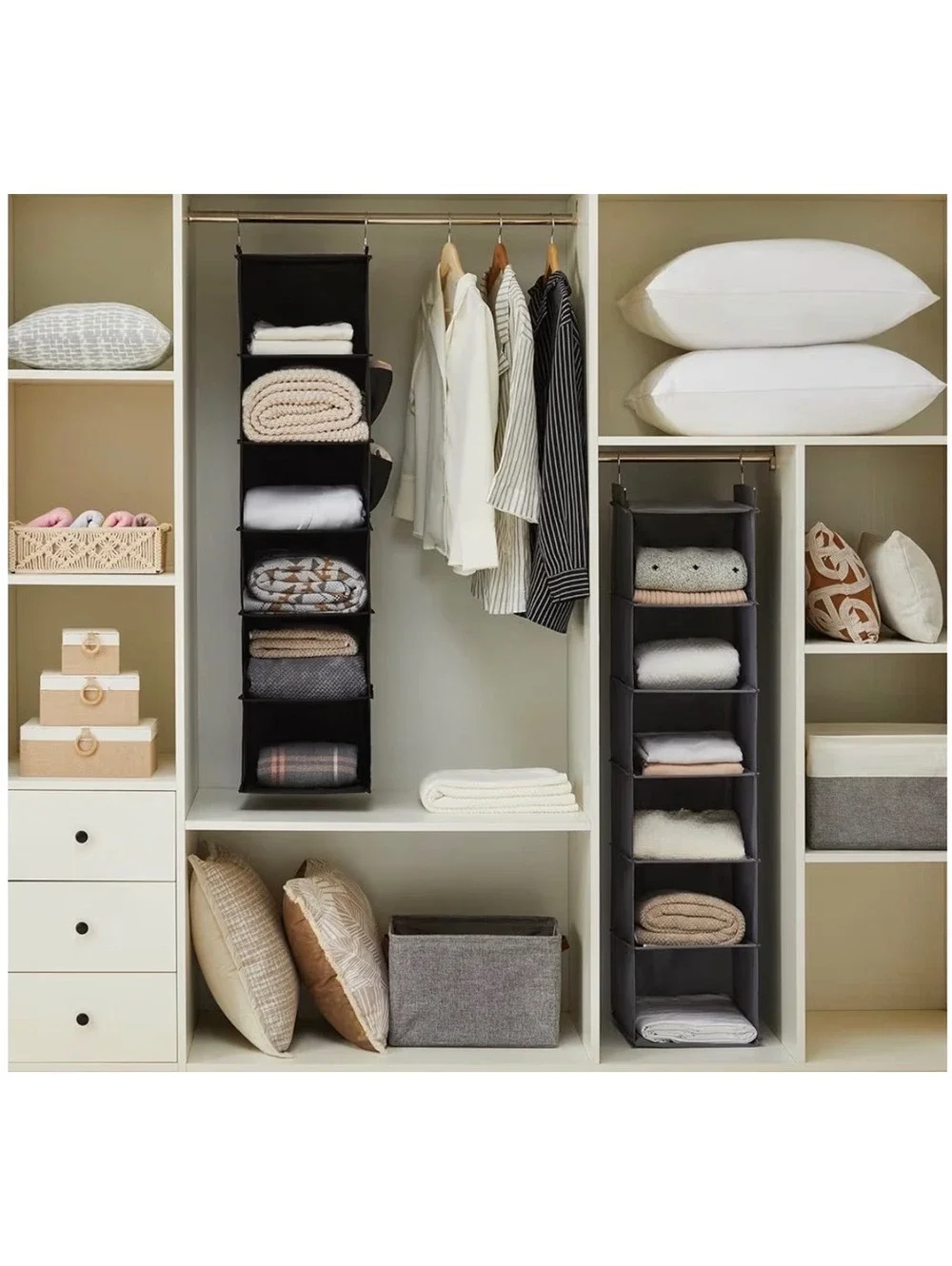 2 pack black closet organization hand in my woven